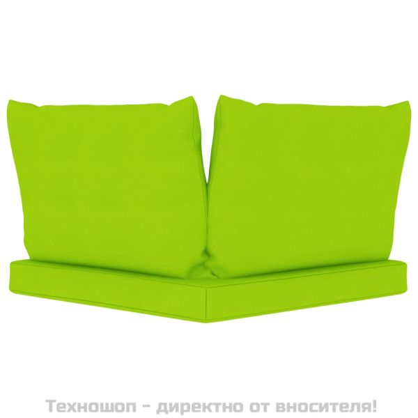 Палетни възглавници, 3 бр, яркозелени, Оксфорд плат