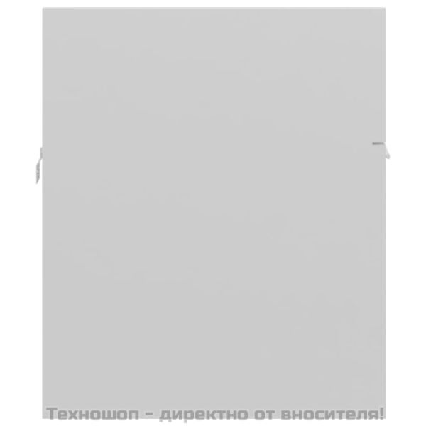 Долен шкаф за мивка, бял гланц, 90x38,5x46 см, инженерно дърво