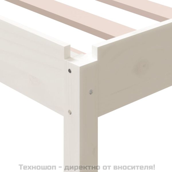 Стифиращо легло бяло 100x200 см масивно борово дърво