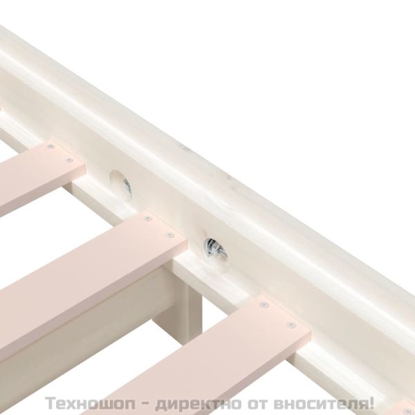 Стифиращо легло бяло 100x200 см масивно борово дърво