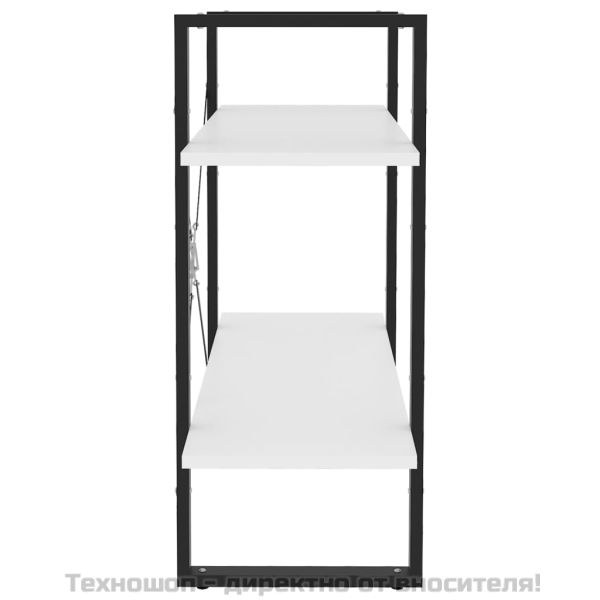 2-етажна библиотека, бяла, 80x30x70 см, инженерно дърво