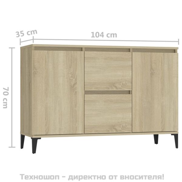 Сайдборд, дъб сонома, 102x35x70 см, инженерно дърво