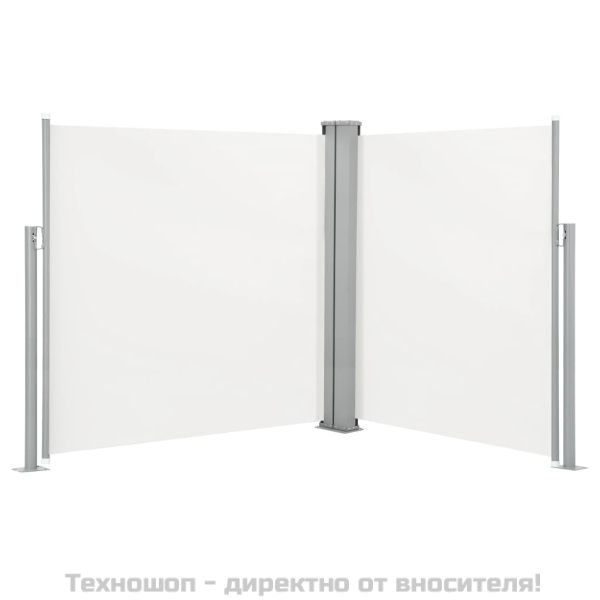 Прибираща се двойна странична тента, 170x600 см, кремава