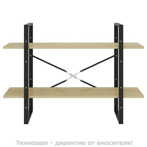 2-етажна библиотека, дъб сонома, 100x30x70 см, инженерно дърво