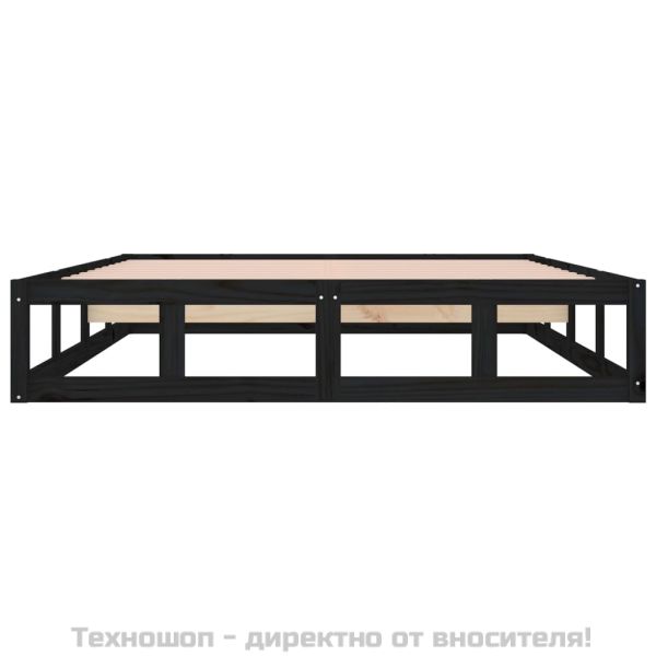 рамка за легло черна 120x190 см Small Double дърво масив