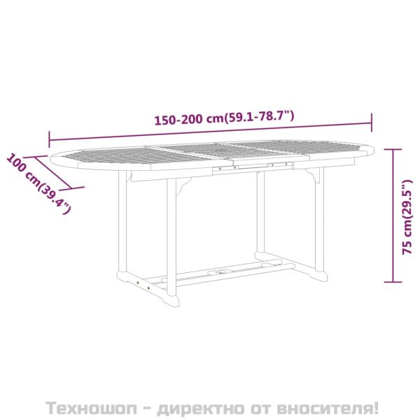 Градински трапезен комплект, 7 части, евкалиптово дърво масив