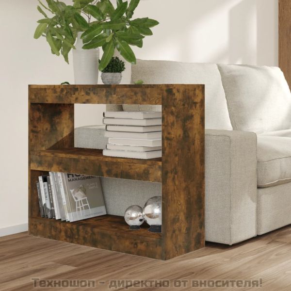 Библиотека/разделител за стая, опушен дъб, 80x30x72 см