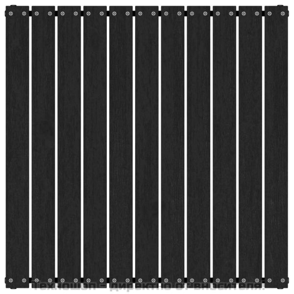 Градинска табуретка с възглавница черна борова дървесина масив