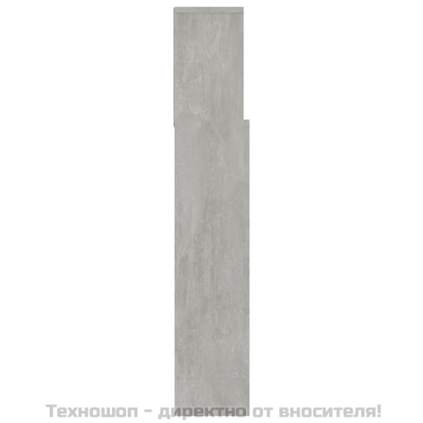 Табла за легло тип шкаф, бетонно сива, 120x19x103,5 см