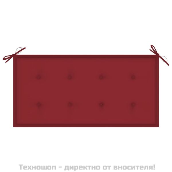 Възглавница за пейка виненочервена 100x50x4 см оксфорд плат