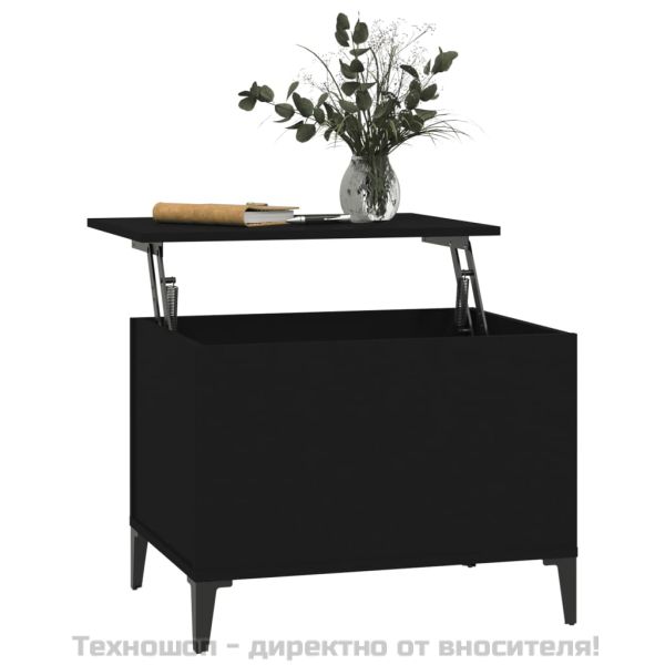 Кафе маса, черна, 60x44,5x45 см, инженерно дърво