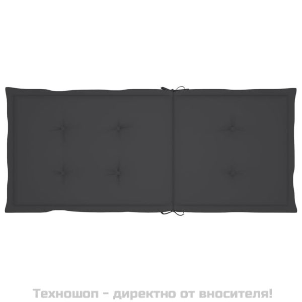 Възглавници за стол с облегалка 4 бр антрацит 120x50x3 см плат