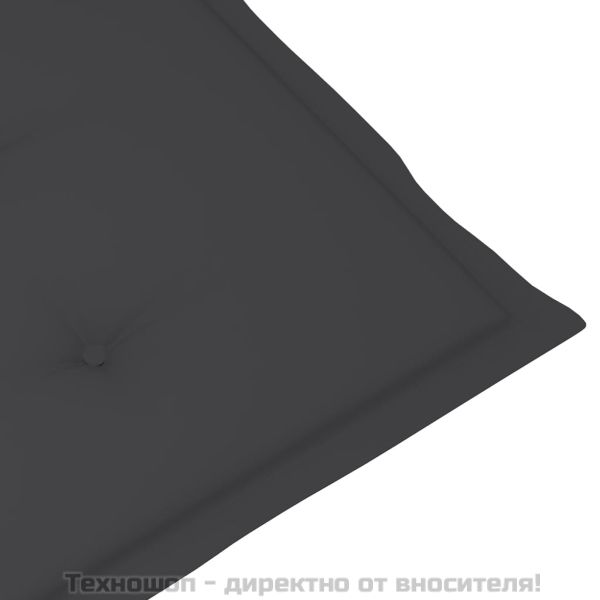 Възглавници за стол с облегалка 4 бр антрацит 120x50x3 см плат