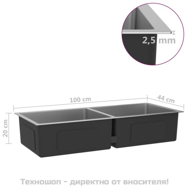 Ръчно изработена кухненска мивка, неръждаема стомана