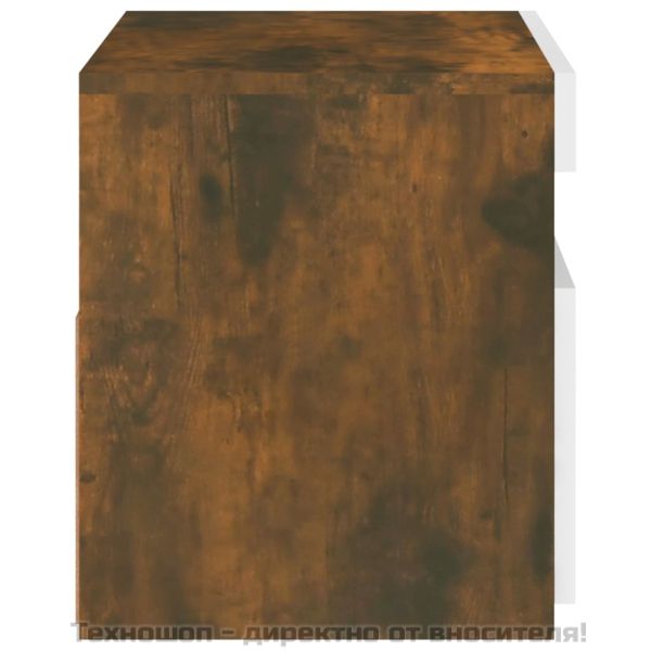 ТВ шкаф с LED осветление, опушен дъб, 60x35x40 см