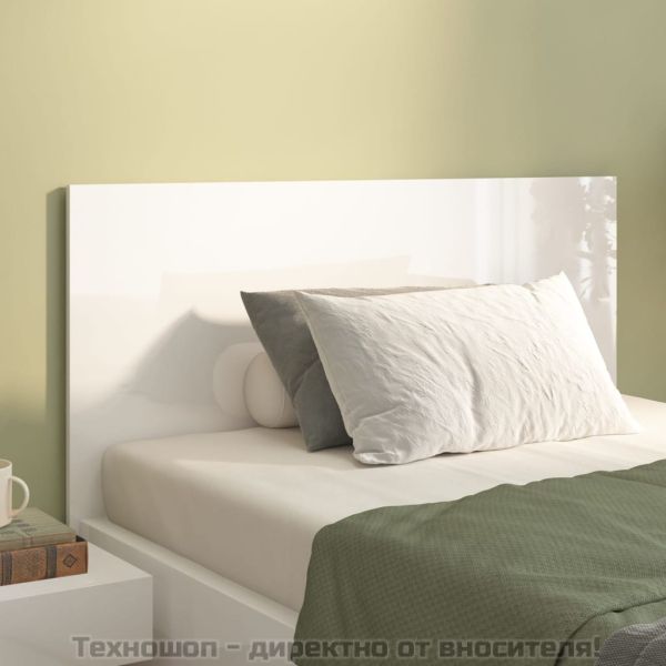 Табла за легло, бял гланц, 120x1,5x80 см, инженерна дървесина