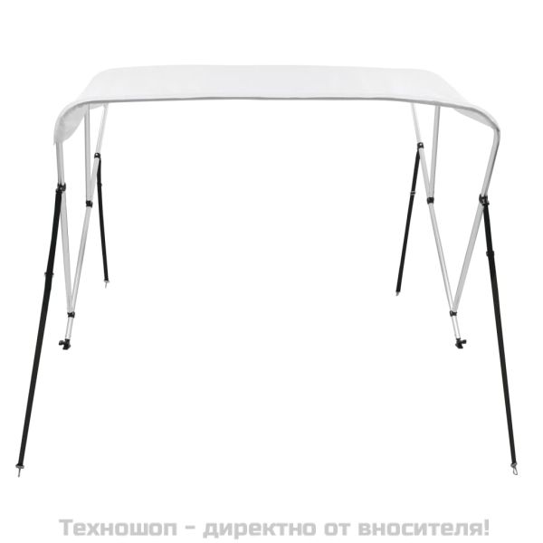 Тента за лодка, 3 дъги, бяла, 183x140x137 см