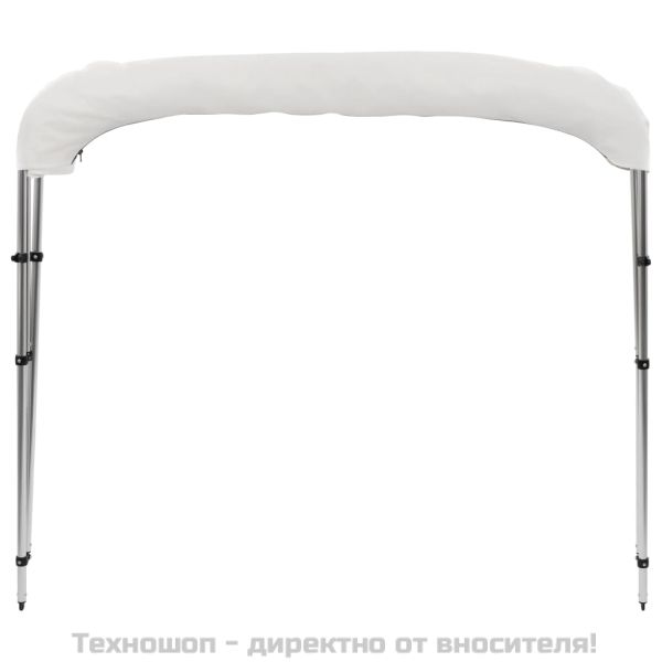 Тента за лодка, 3 дъги, бяла, 183x140x137 см