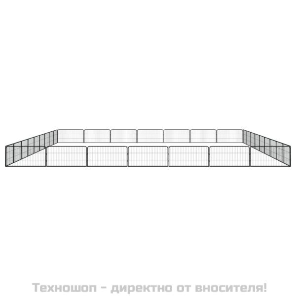 Заграждение за куче черно 32 панела 100x50 см прахово боядисано