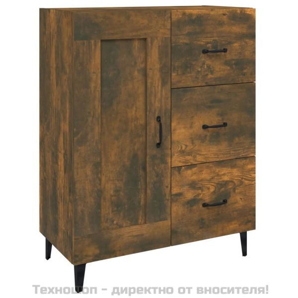 Сайдборд, опушен дъб, 69,5x34x90 см, инженерно дърво