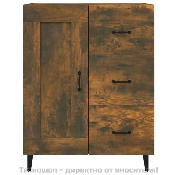 Сайдборд, опушен дъб, 69,5x34x90 см, инженерно дърво