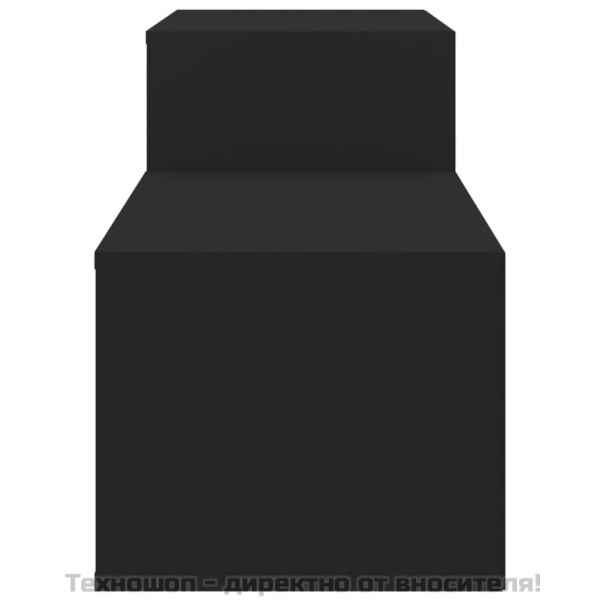 Шкаф за обувки, черен, 150x35x45 см, инженерно дърво