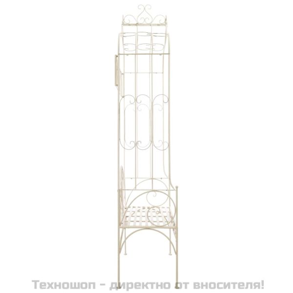 Градинска пейка, 122 см, желязо, антично бяло