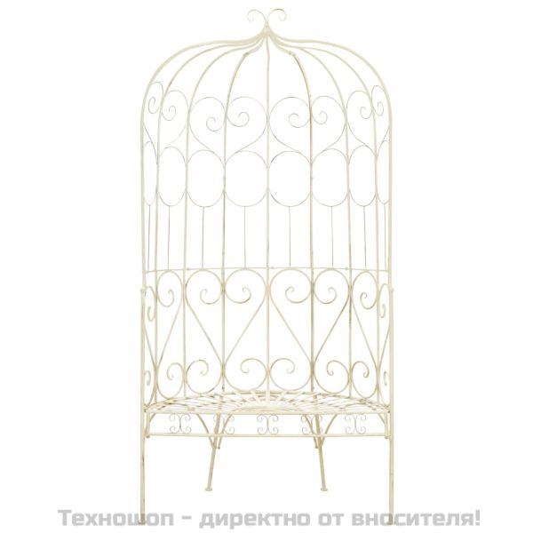 Градинска пейка, 95 см, желязо, антично бяло