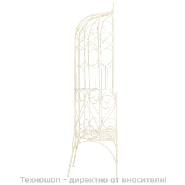 Градинска пейка, 95 см, желязо, антично бяло