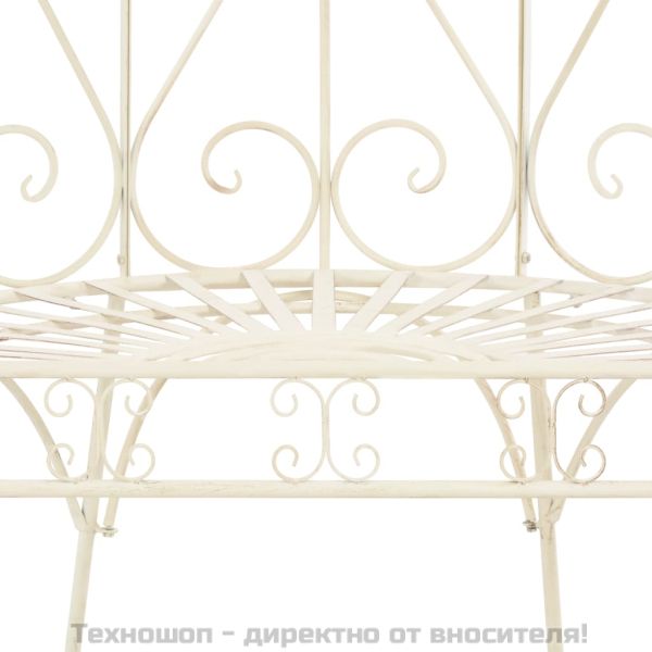 Градинска пейка, 95 см, желязо, антично бяло