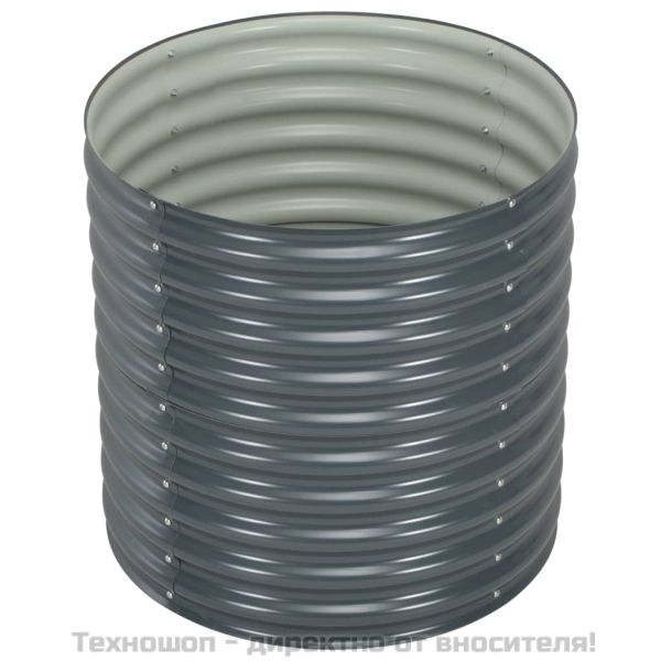 Градинска висока леха 80x80x81 см поцинкована стомана сива