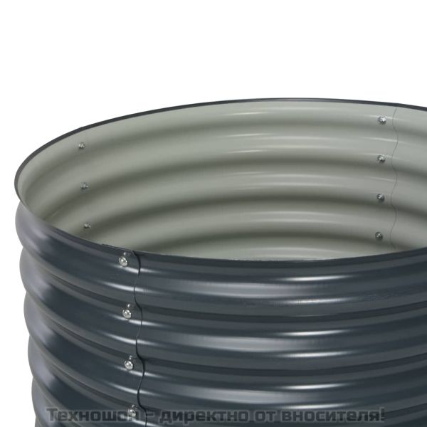 Градинска висока леха 80x80x81 см поцинкована стомана сива