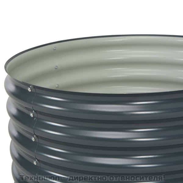 Градинска висока леха 80x80x44 см поцинкована стомана сива