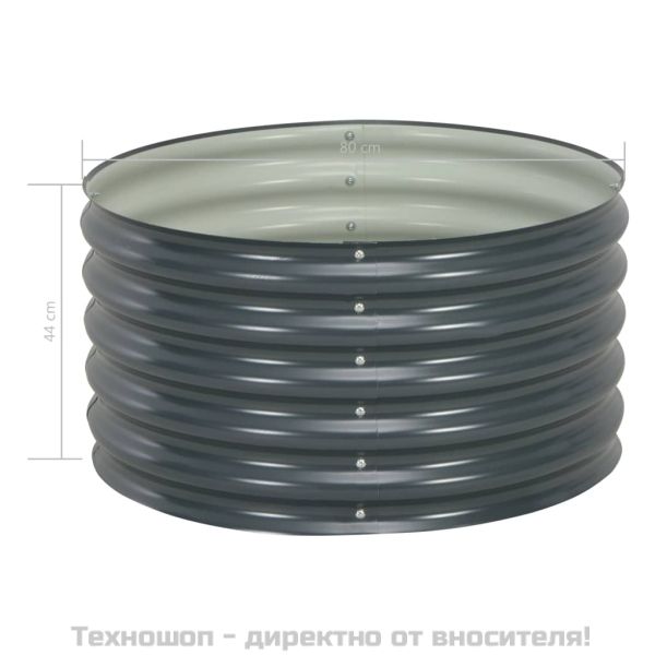 Градинска висока леха 80x80x44 см поцинкована стомана сива