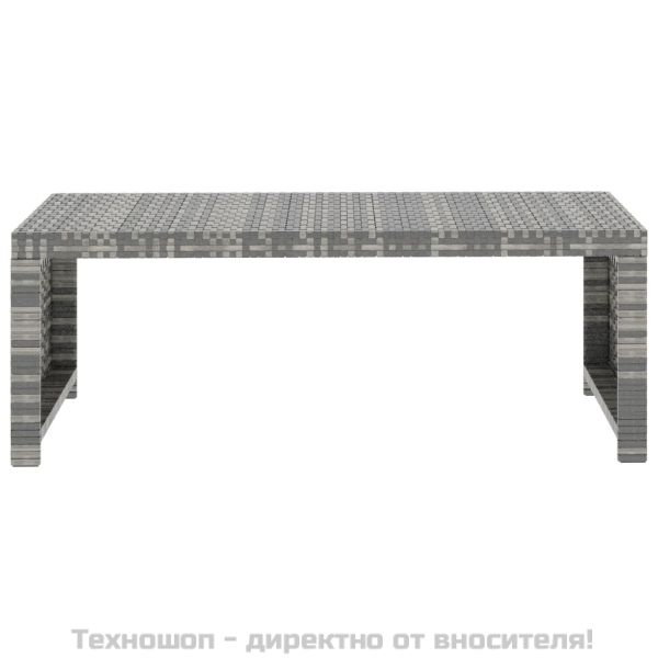 Градински комплект с възглавници, 5 части, полиратан, сив