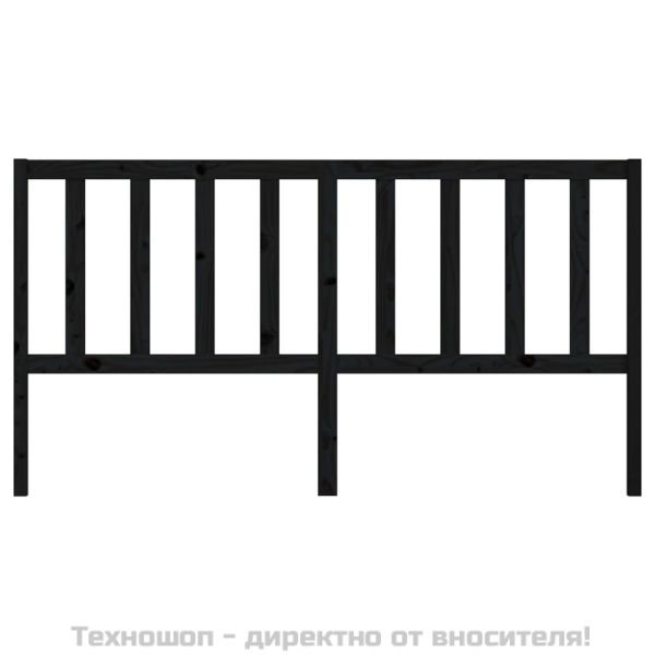 Горна табла за легло, черна, 186x4x100 см, бор масив