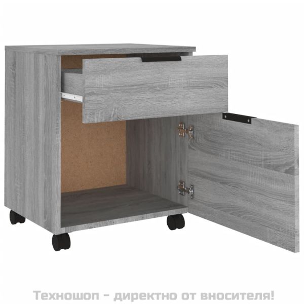 Мобилен архивен шкаф с сив сонома 45x38x54 см инженерно дърво