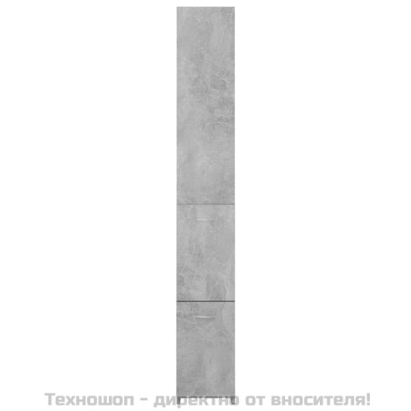 Шкаф за баня, бетонно сив, 25x26,5x170 см, инженерно дърво