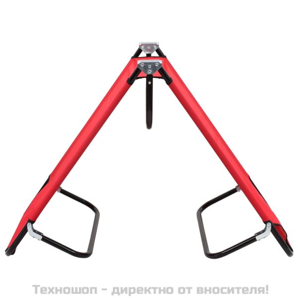 Сгъваем шезлонг, червен, стомана