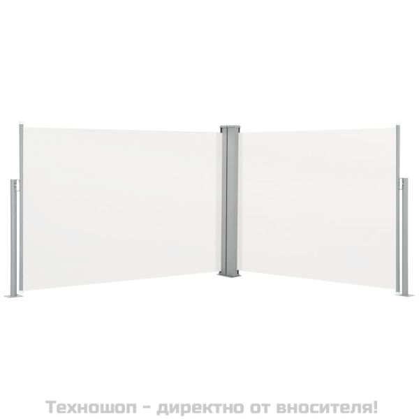 Прибираща се странична тента, кремава, 120x1000 см