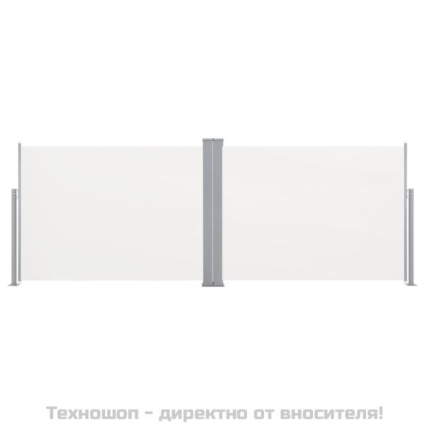 Прибираща се странична тента, кремава, 120x1000 см