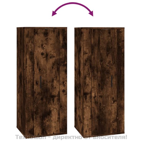 ТВ шкаф за стенен монтаж, опушен дъб, 40x34,5x100 см