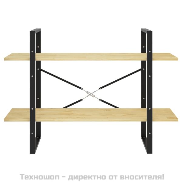 2-етажна библиотека, 100x30x70 см, борово дърво масив