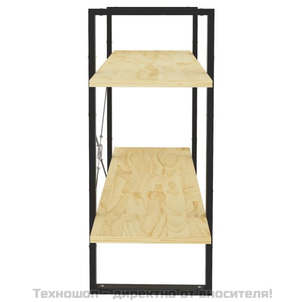 2-етажна библиотека, 100x30x70 см, борово дърво масив