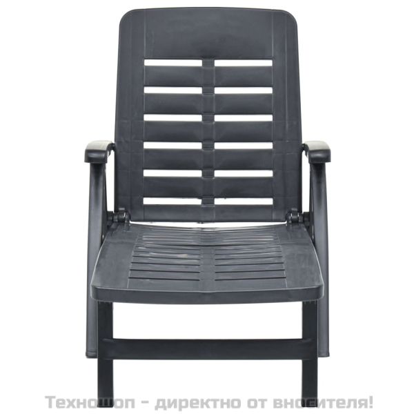 Сгъваем шезлонг, пластмаса, антрацит
