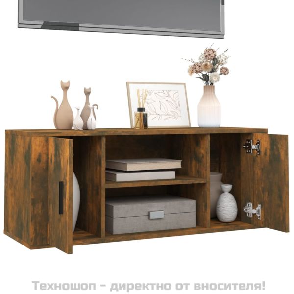 ТB шкаф, опушен дъб, 100x35x40 см, инженерно дърво