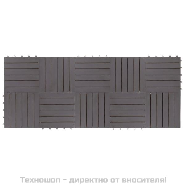 Декинг плочки, 10 бр, промито сиво, 30х30 см, акация масив