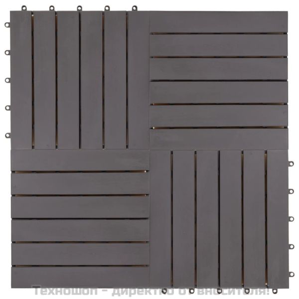 Декинг плочки, 10 бр, промито сиво, 30х30 см, акация масив