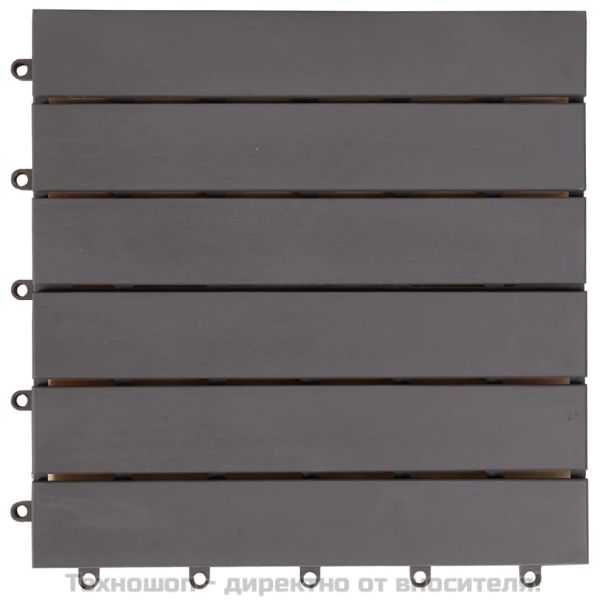 Декинг плочки, 10 бр, промито сиво, 30х30 см, акация масив