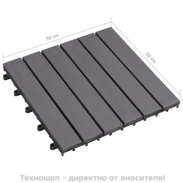 Декинг плочки, 10 бр, промито сиво, 30х30 см, акация масив